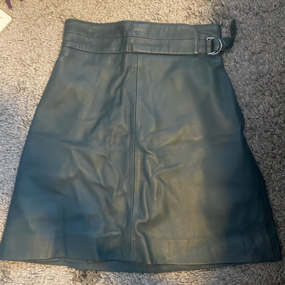 COPY - French Connection Green Leather Mini SkirT NWT